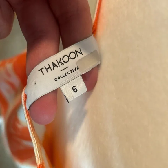 Thakoon Collective Orange Tie Dye Slip Tank - Size 6 - Picture 5 of 9